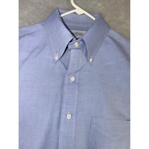 Brooks Brothers Mens 16.5X34 Light Blue Oxford Cloth Button Down Dress Shirt